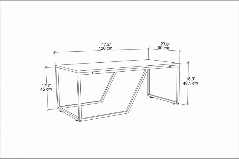 Soffbord Zakkum 60x48x120 cm - Vit - Möbler - Bord & matgrupp - Soffbord