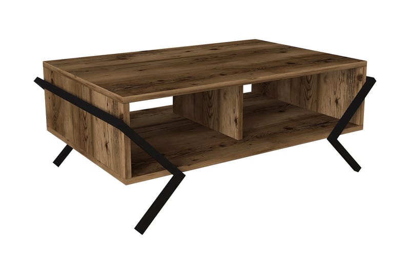 Soffbord Zorgvield 90 cm - Teak - Soffbord med förvaring - Soffbord med hjul - Höj och sänkbart soffbord - Klaffbord & hopfällbart bord - Marmorbord - Soffbord