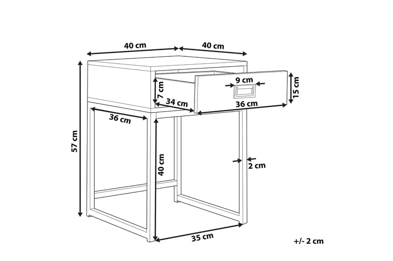 Soffbord Pinellas 40 cm - Vit - Soffbord