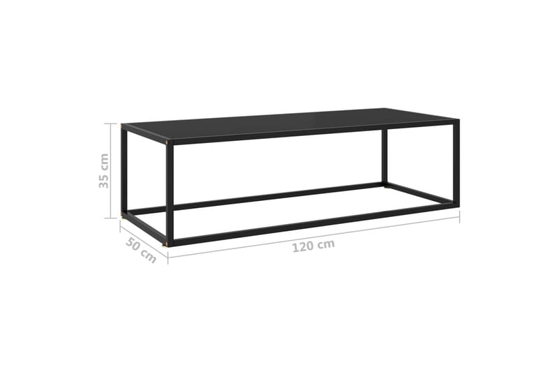 Soffbord svart med svart glas 120x50x35 cm - Svart - Möbler - Bord & matgrupp - Soffbord