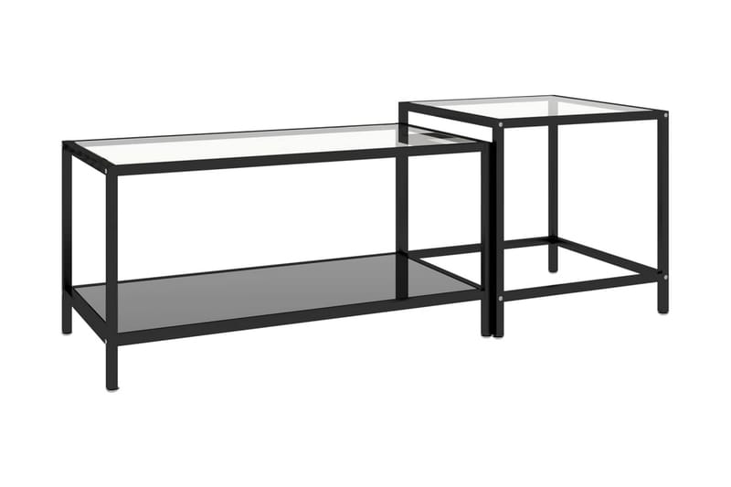 Tebord 2 st svart härdat glas - Svart/Glas - Möbler - Bord & matgrupp - Soffbord