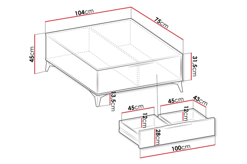 Soffbord Vemdalen 104 cm - Sand beige - Möbler - Bord & matgrupp - Soffbord