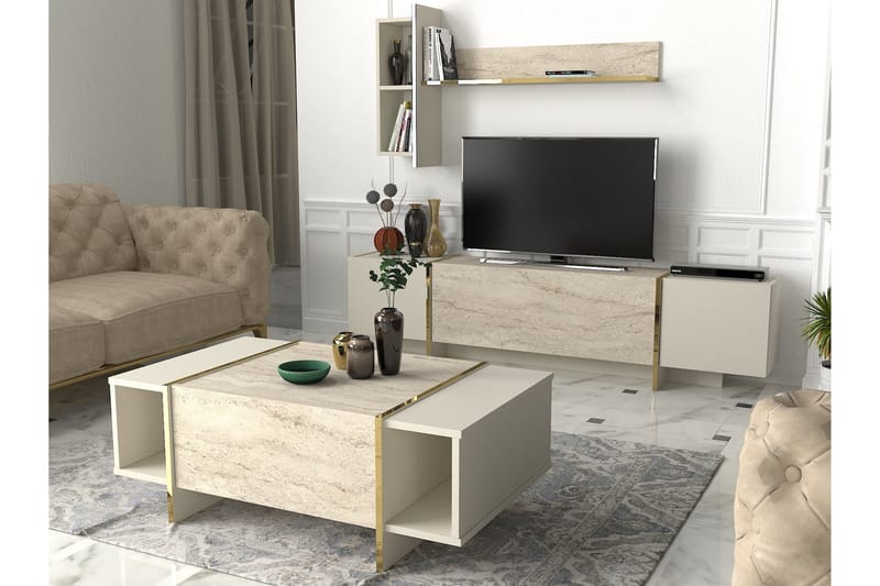 Soffbord Veyron 104 cm - Beige/Sandsten - Möbler - Bord & matgrupp - Soffbord