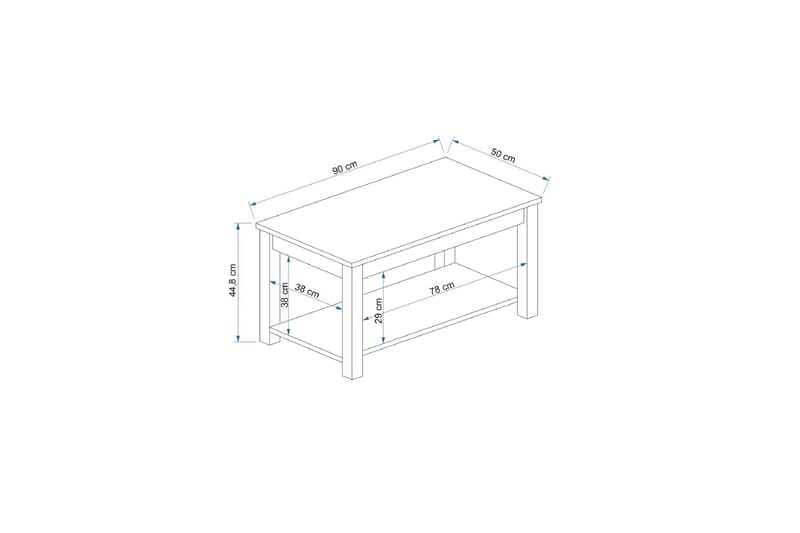 Soffbord Viapista 90x50 cm Vit - Hanah Home - Möbler - Bord & matgrupp - Soffbord