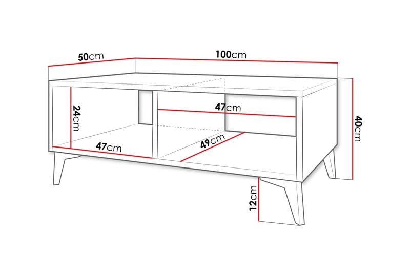 Soffbord Worthing 100 cm - Vit - Möbler - Bord & matgrupp - Soffbord