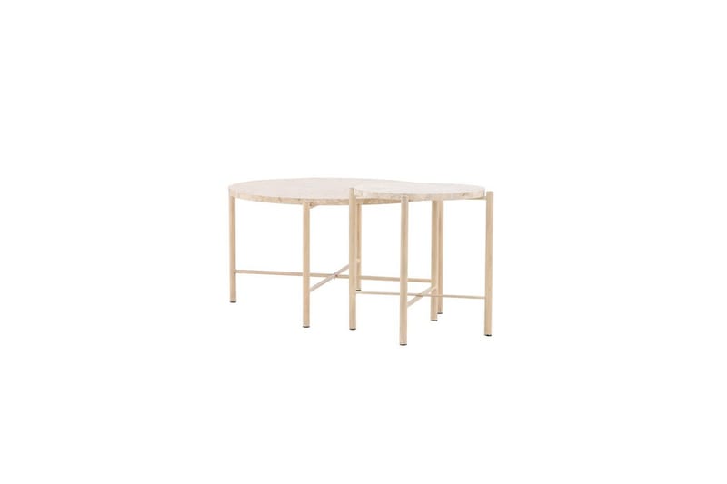 Soffbordset VIND Sandhamn 2st Runda 70 cm/40 cm - Beige - Möbler - Bord & matgrupp - Soffbord