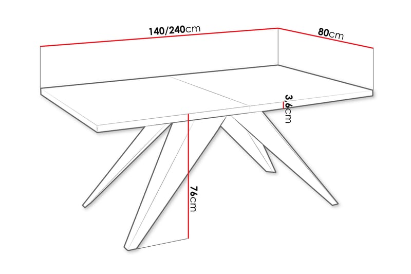 Vento Matbord 240 cm - Svart/Beige - Möbler - Bord & matgrupp - Matbord & köksbord