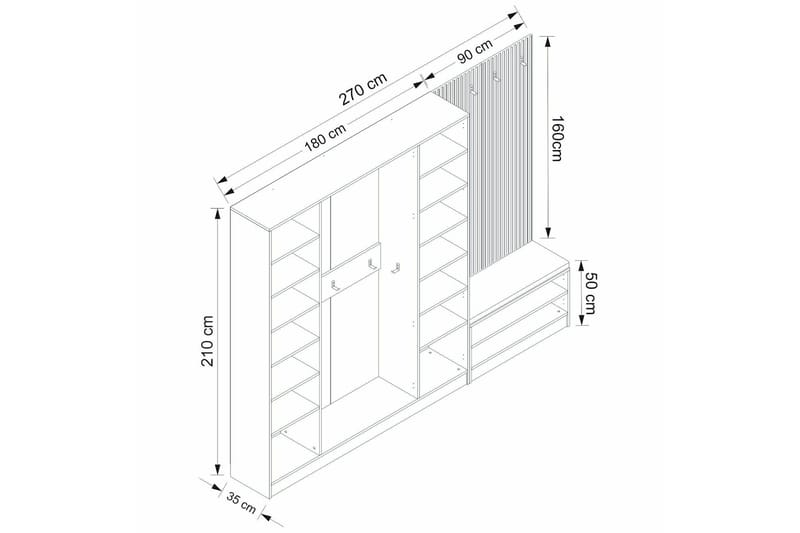 Hallmöbelset Hew - Antracit - Möbler - Hallmöbler - Möbelset för hall & entre