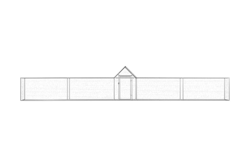 Hönsbur 9x1x1,5 m galvaniserat stål - Silver - Möbler - Husdjursmöbler - Burar & transportburar