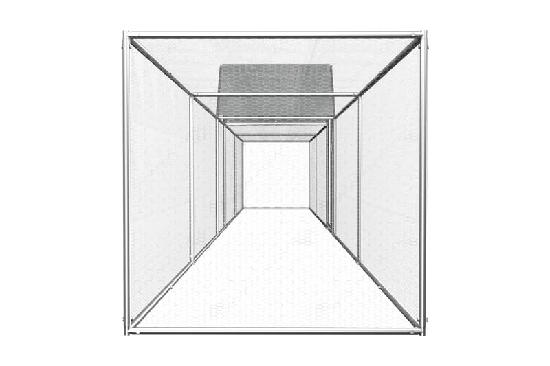 Hönsbur 9x1x1,5 m galvaniserat stål - Silver - Möbler - Husdjursmöbler - Burar & transportburar