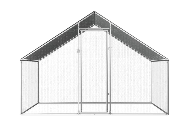 Hönsbur för utomhusbruk 2,75x2x1,92 m galvaniserat stål - Silver - Möbler - Husdjursmöbler - Burar & transportburar