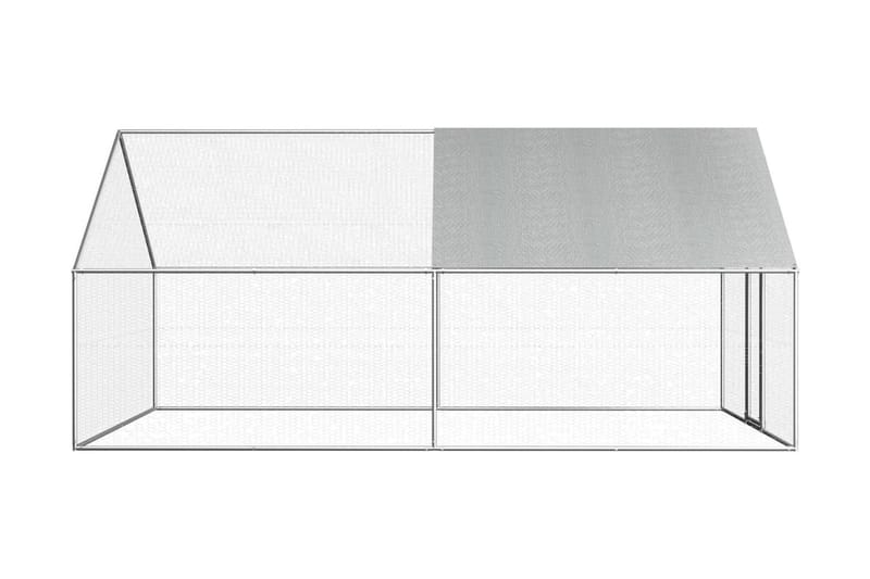 Hönsbur för utomhusbruk 2,75x4x1,92 m galvaniserat stål - Silver - Möbler - Husdjursmöbler - Burar & transportburar