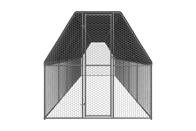 Hönsbur för utomhusbruk 2x12x2 m galvaniserat stål - Silver - Möbler - Husdjursmöbler - Burar & transportburar