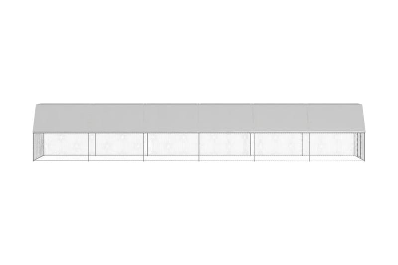 Hönsbur för utomhusbruk 2x12x2 m galvaniserat stål - Silver - Möbler - Husdjursmöbler - Burar & transportburar