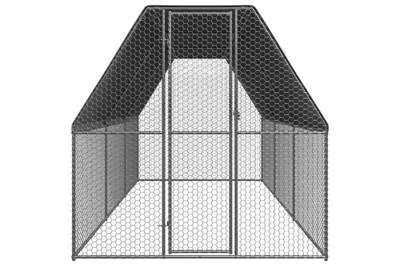 Hönsbur för utomhusbruk 2x6x2 m galvaniserat stål - Silver - Möbler - Husdjursmöbler - Burar & transportburar