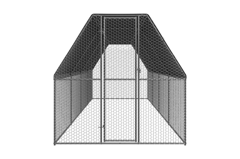 Hönsbur för utomhusbruk 2x8x2 m galvaniserat stål - Silver - Möbler - Husdjursmöbler - Burar & transportburar