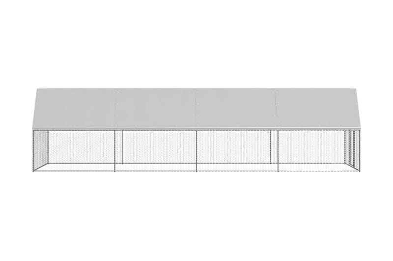 Hönsbur för utomhusbruk 2x8x2 m galvaniserat stål - Silver - Möbler - Husdjursmöbler - Burar & transportburar