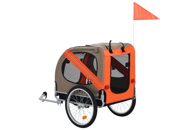 Cykelvagn för hund orange och grå - Grå - Möbler - Husdjursmöbler - Hundmöbler - Hundbur & hundtransport