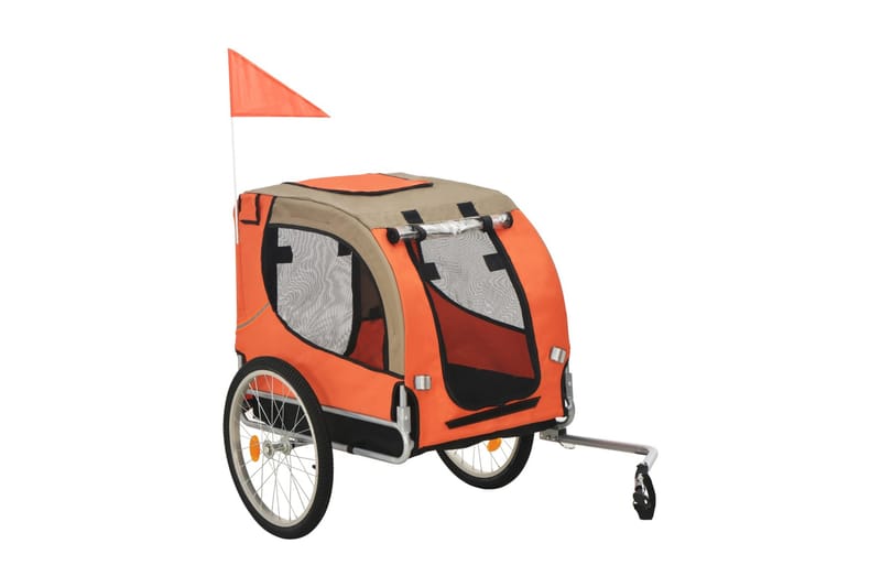 Cykelvagn för hund orange och grå - Röd - Hundbur & hundtransport