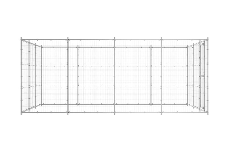 Hundgård för utomhusbruk galvaniserat stål 14,52 m² - Silver - Möbler - Husdjursmöbler - Hundmöbler - Hundtillbehör & hundaccessoarer - Hundgrind & hundstaket