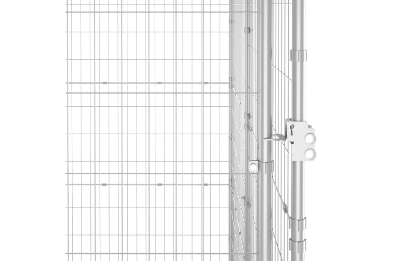 Hundgård för utomhusbruk galvaniserat stål med tak 21,78 m² - Silver - Möbler - Husdjursmöbler - Hundmöbler - Hundtillbehör & hundaccessoarer - Hundgrind & hundstaket