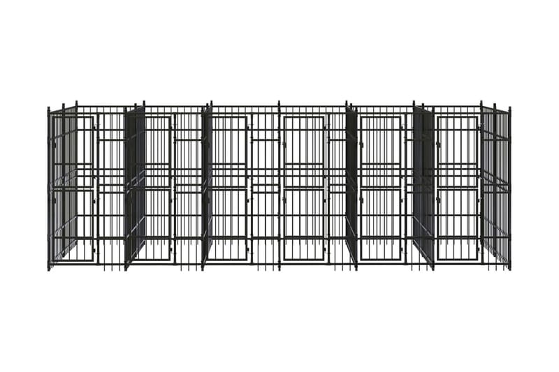 Hundgård för utomhusbruk stål 11,06 m² - Svart - Möbler - Husdjursmöbler - Hundmöbler - Hundtillbehör & hundaccessoarer - Hundgrind & hundstaket