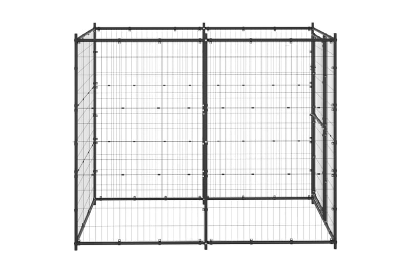 Hundgård för utomhusbruk stål 110x220x180 cm - Svart - Möbler - Husdjursmöbler - Hundmöbler - Hundtillbehör & hundaccessoarer - Hundgrind & hundstaket