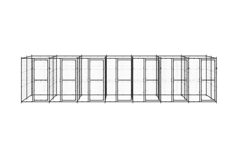 Hundgård för utomhusbruk stål 16,94 m² - Svart - Möbler - Husdjursmöbler - Hundmöbler - Hundtillbehör & hundaccessoarer - Hundgrind & hundstaket