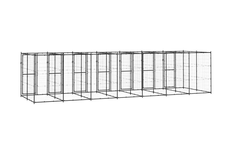 Hundgård för utomhusbruk stål 16,94 m² - Svart - Möbler - Husdjursmöbler - Hundmöbler - Hundtillbehör & hundaccessoarer - Hundgrind & hundstaket