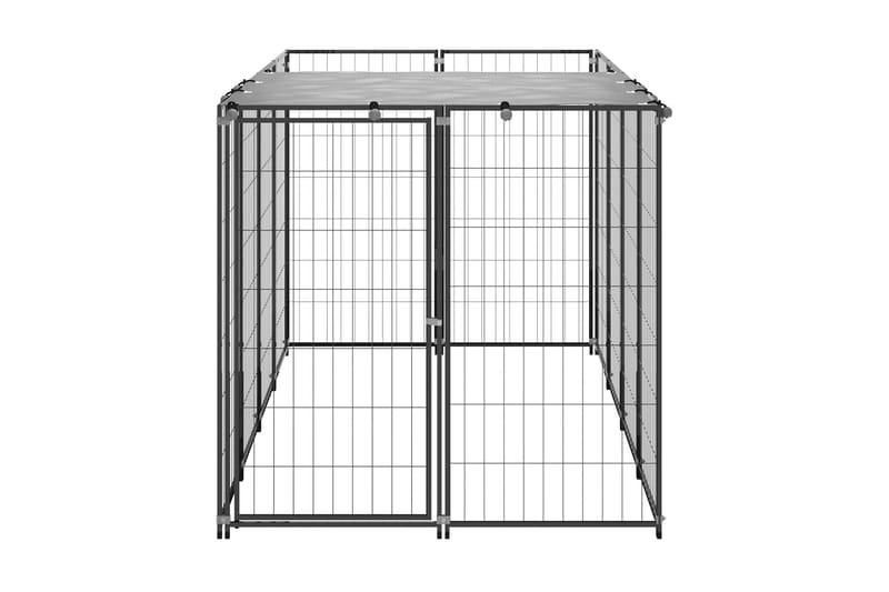 Hundgård svart 2,42 m² stål - Svart - Hundgrind & hundstaket