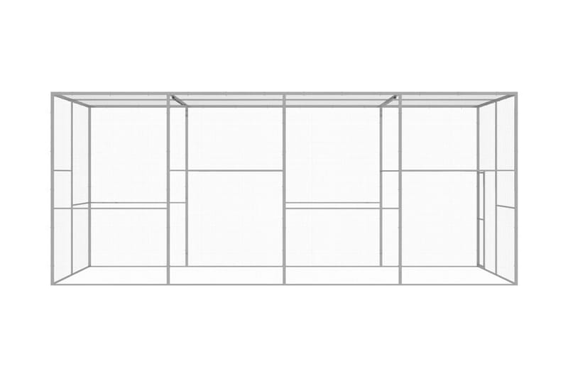 Kattbur 6x3x2,5 m galvaniserat stål - Silver - Möbler - Husdjursmöbler - Kattmöbler - Kattbur & kattväska