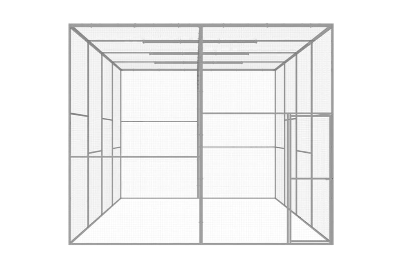 Kattbur 6x3x2,5 m galvaniserat stål - Silver - Möbler - Husdjursmöbler - Kattmöbler - Kattbur & kattväska