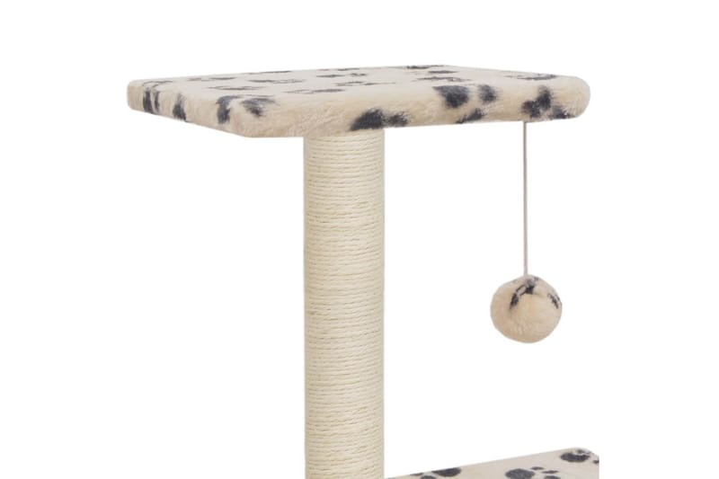 Klösträd med klöspelare i sisal 65 cm tassavtryck beige - Beige - Möbler - Husdjursmöbler - Kattmöbler - Klösträd & klösmöbler