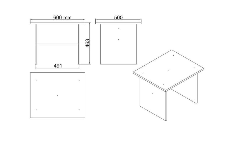 Möbelset Kontor Atenguilo - Teak/Antracit - Möbler - Kontorsmöbler - Möbelset för kontor