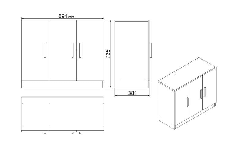 Möbelset Kontor Atenguilo - Teak/Antracit - Möbler - Kontorsmöbler - Möbelset för kontor