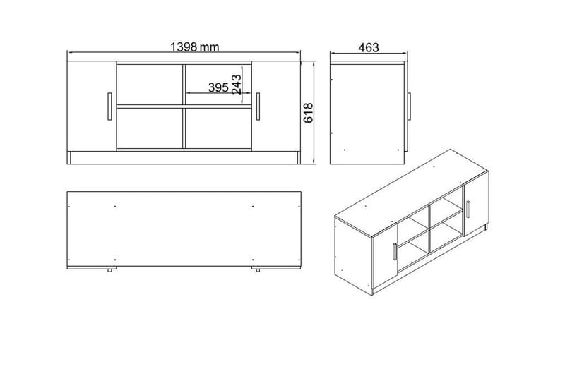 Möbelset Kontor Atenguilo - Teak/Antracit - Möbler - Kontorsmöbler - Möbelset för kontor