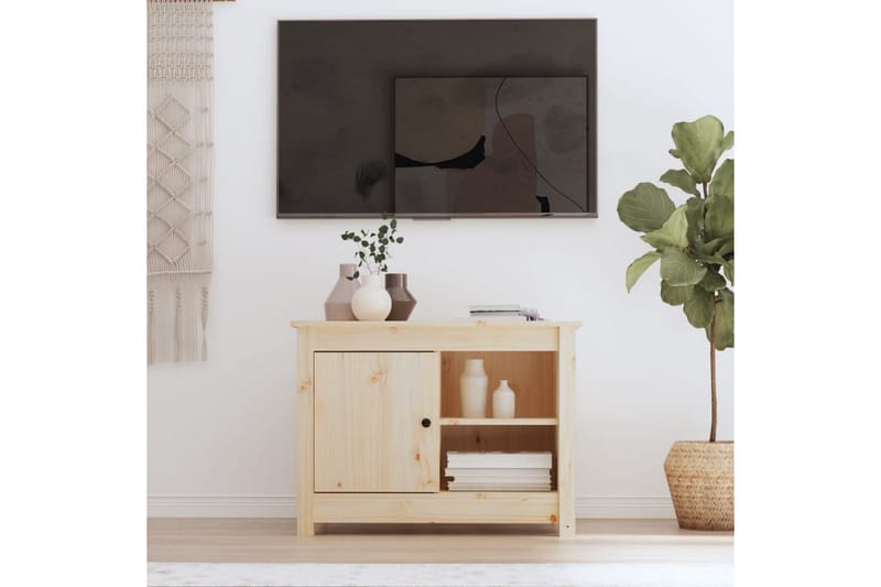 beBasic Tv-bänk 70x36,5x52 cm massiv furu - Brown - Möbler - TV- & Mediamöbler - TV bänk & mediabänk