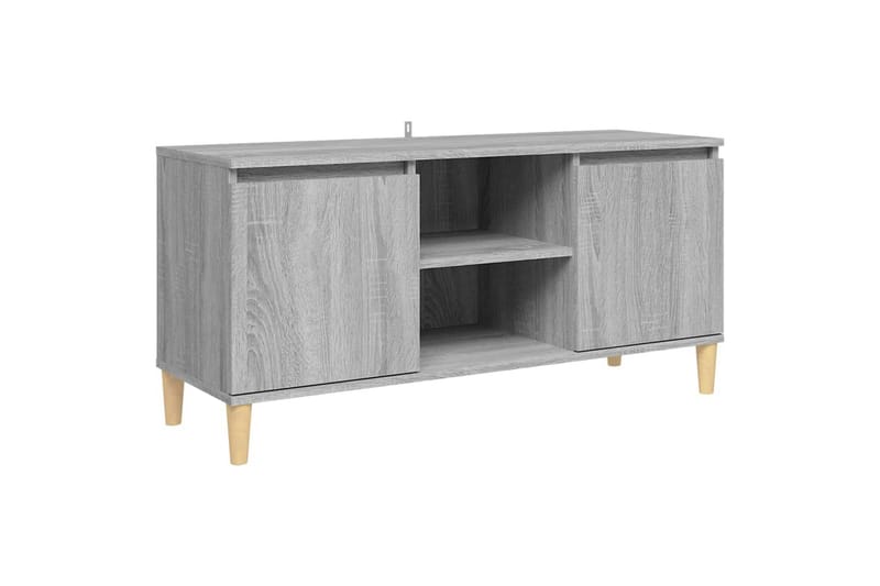 beBasic TV-bänk med massiva träben grå sonoma 103,5x35x50 cm - Grey - Möbler - TV- & Mediamöbler - TV bänk & mediabänk