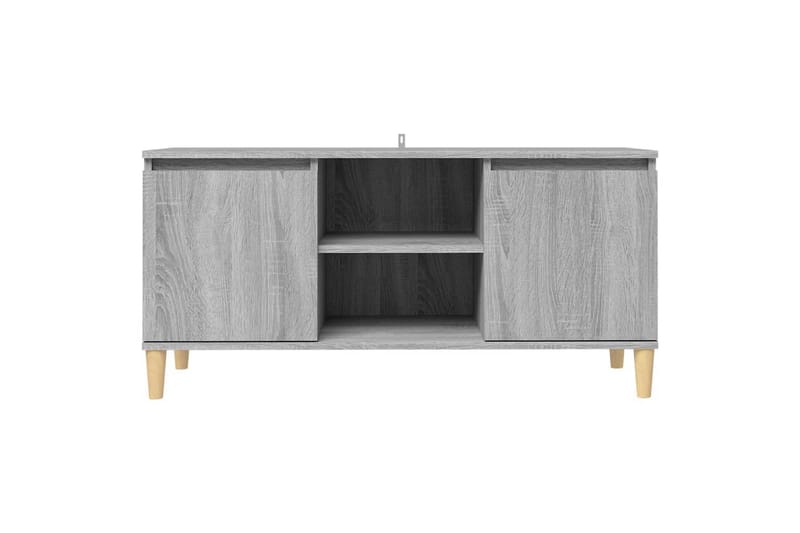 beBasic TV-bänk med massiva träben grå sonoma 103,5x35x50 cm - Grey - Möbler - TV- & Mediamöbler - TV bänk & mediabänk