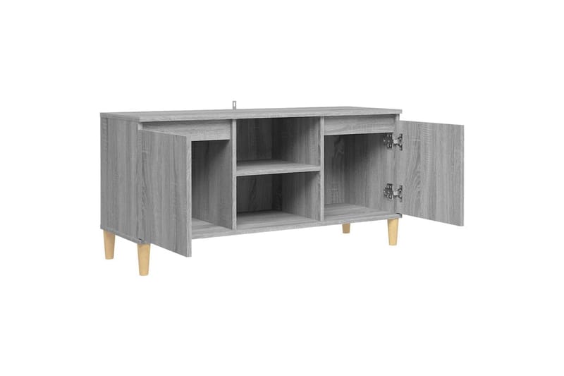 beBasic TV-bänk med massiva träben grå sonoma 103,5x35x50 cm - Grey - Möbler - TV- & Mediamöbler - TV bänk & mediabänk