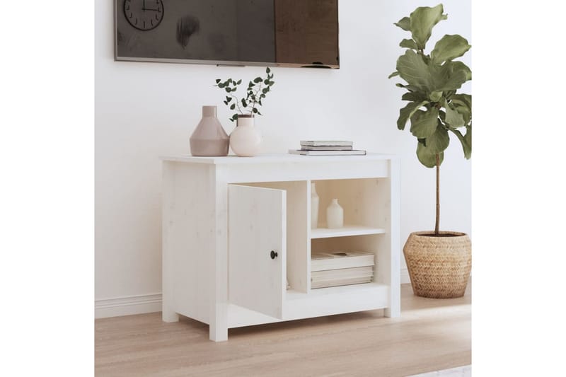 beBasic Tv-bänk vit 70x36,5x52 cm massiv furu - White - Möbler - TV- & Mediamöbler - TV bänk & mediabänk