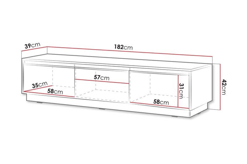 Bolstan Tv-bänk 182 cm - Beige - Möbler - TV- & Mediamöbler - TV bänk & mediabänk