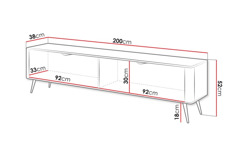 Forba Tv-bänk 200 cm - Svart - Möbler - TV- & Mediamöbler - TV bänk & mediabänk