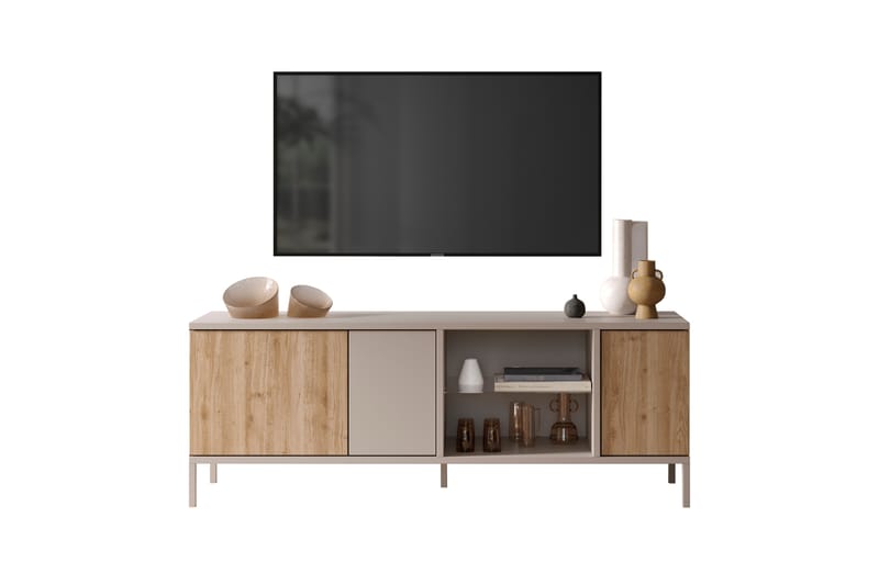 Gent Tv-bänk 160x43 cm - Grå/Brun - Möbler - TV- & Mediamöbler - TV bänk & mediabänk