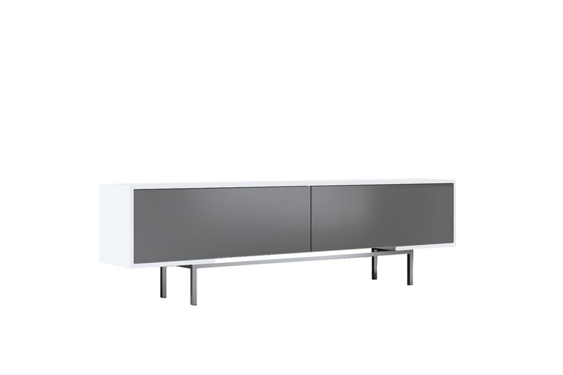 Germaine Tv-bänk 180 cm - Antracit/Vit/Silver - Möbler - TV- & Mediamöbler - TV bänk & mediabänk