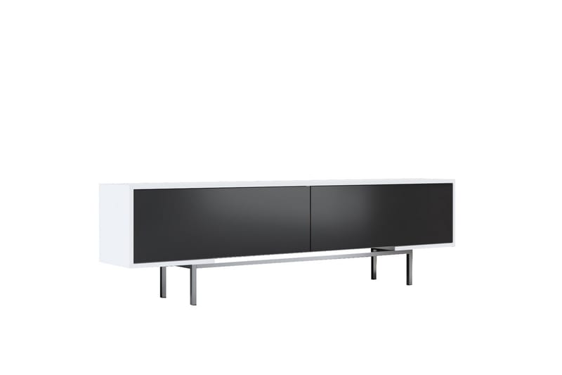 Germaine Tv-bänk 180 cm - Svart/Vit/Silver - Möbler - TV- & Mediamöbler - TV bänk & mediabänk