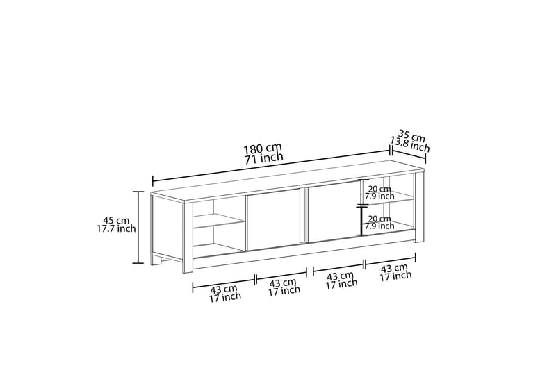 Griselda Tv-bänk 180 cm - Ek - Möbler - TV- & Mediamöbler - TV bänk & mediabänk