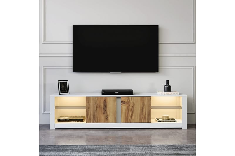 Griselda Tv-bänk 180 cm - Vit/Ek - Möbler - TV- & Mediamöbler - TV bänk & mediabänk