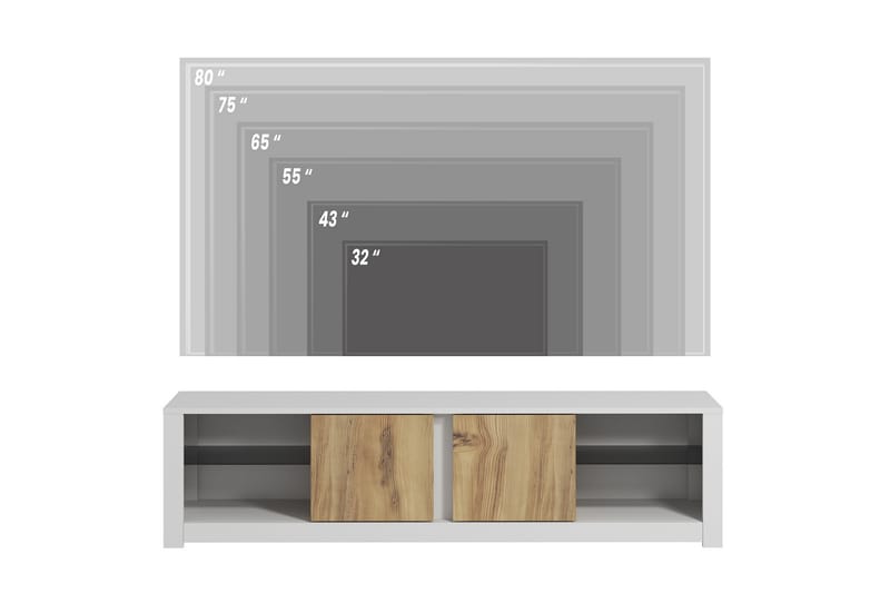 Griselda Tv-bänk 180 cm - Vit/Ek - Möbler - TV- & Mediamöbler - TV bänk & mediabänk