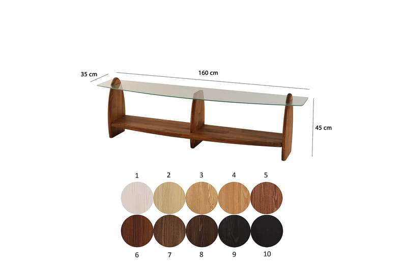 Guinn Tv-bänk 160 cm - Brun/Transparent - Möbler - TV- & Mediamöbler - TV bänk & mediabänk